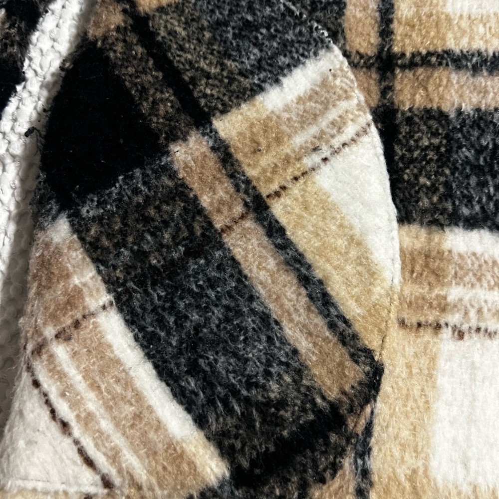 Design Lab Tan Cottagecore Plaid Barn Coat Casual Shacket size Large - Picture 7 of 13